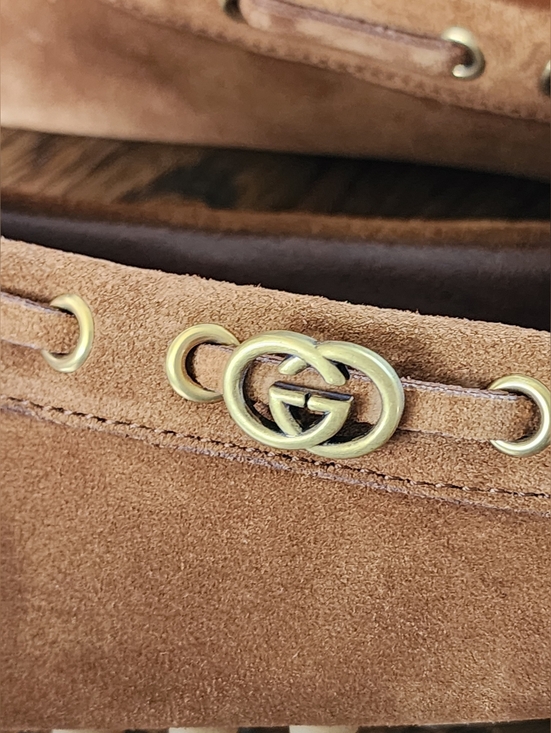 $950 Brand New Gucci GG Men\'s Brown Suede Driver Loafers G7.5 US 8 main image 10